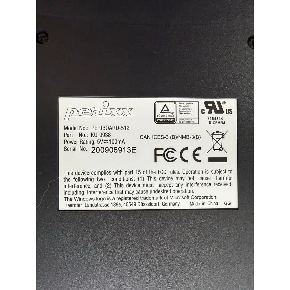 Perixx Periboard-512 Black Ergonomic Keyboard
